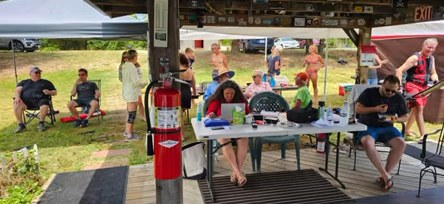 Under the pavilion on tournament day