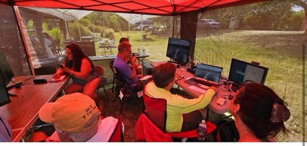 The scoring tent during a tournament at Lake Chaney