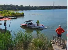 On the water at Lake Chaney